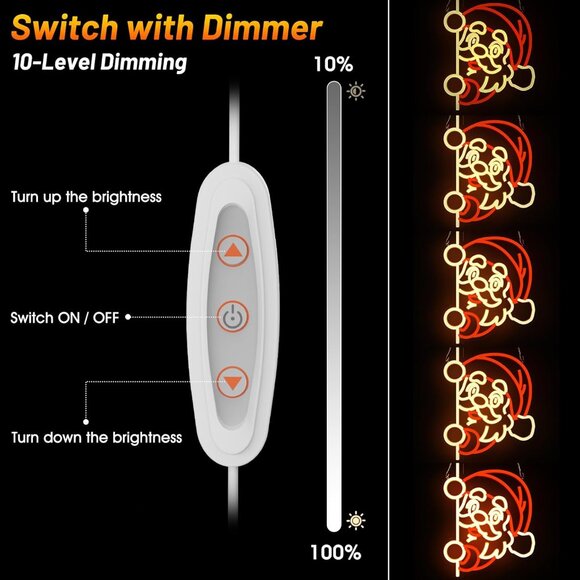 Santa Claus Neon Sign Dimmable LED Ideal Ambient Lighting Holiday Decorations - Picture 4 of 6